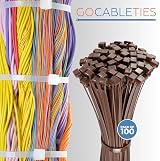 Gocableties 100 Pack 250mm 7.6mm Reusable Cable Ties Brown Heavy Duty view 5