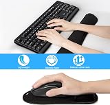 TECKNET Wrist Rest Mat Keyboard and Mouse Set Memory Foam Ergonomic Pad view 3