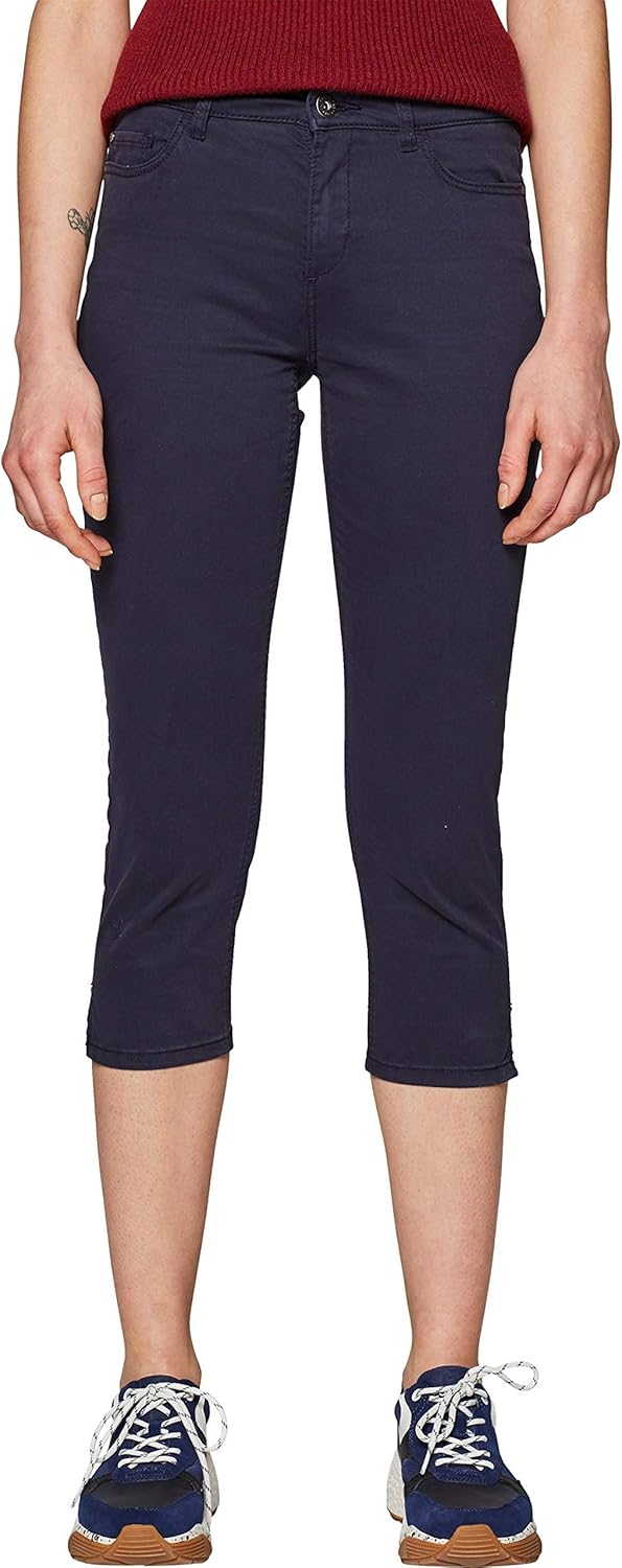 ESPRIT Damen Hose Baumwolle - Bequeme Capri-Hose Mit Stretch