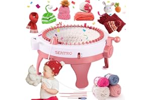 FREECHASE Sentro Knitting Machine 48 Needles - Portable Knitting Machine 48, DIY Double Knitting Loom, Crochet Machine, Knitting Board Rotating Knit Loom Machine Kit As Chrismas Birthday Gifts for Kids/Adults