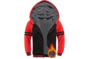 ONEDOG Boys Fleece Jacket Sherpa Lined Zip Up Hoodie Casual Long Sleeve Sweatshirt Warm Jacket 6-15Years (Girls/Kids)