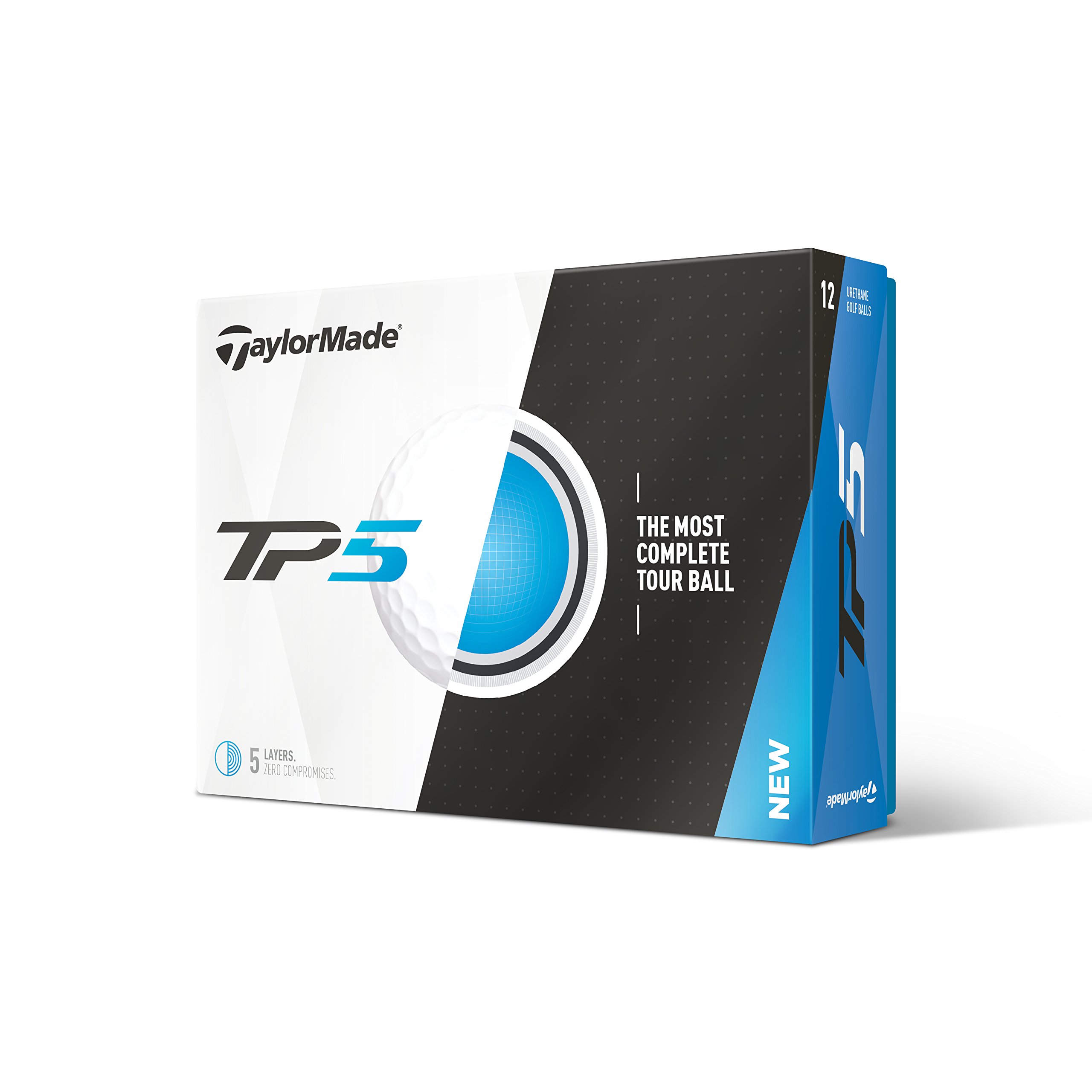 TaylorMade Unisex Adult TP5 Dozen Golf Ball - White, One Size