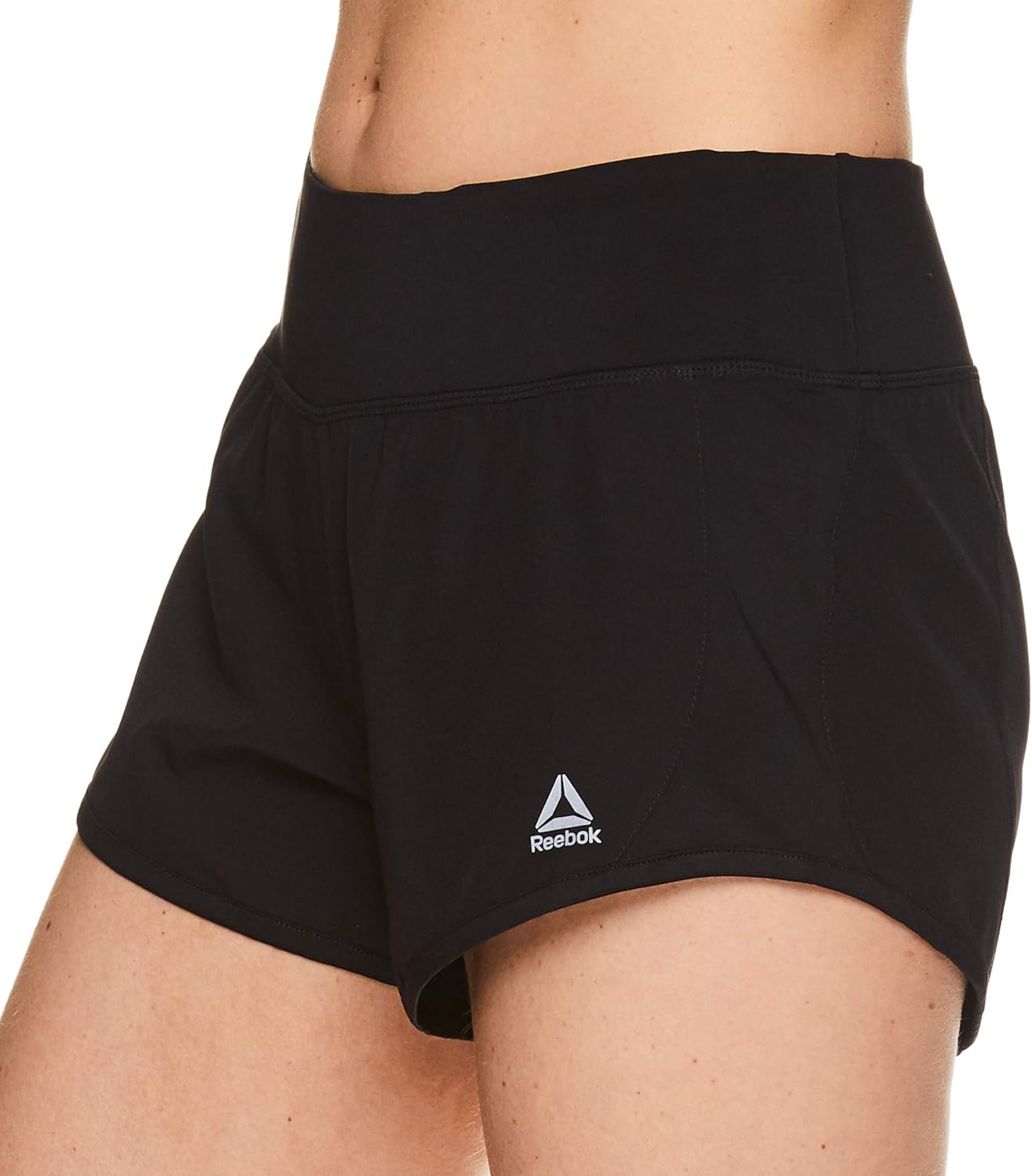 Reebok Women's Running Shorts, Relaxed Fit and Mid-Rise Waist Training Shorts w/ Liner - 3 1/4 Inch Inseam : Clothing