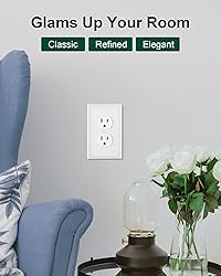 TREEWELL 4-Pack Duplex Outlet Cover Plate, Pure