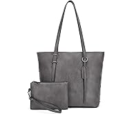 KL928 Handbag for Women Tote Bag PU Leather Large Shoulder Bag Top Handle Satchel Purses 2Pcs Set