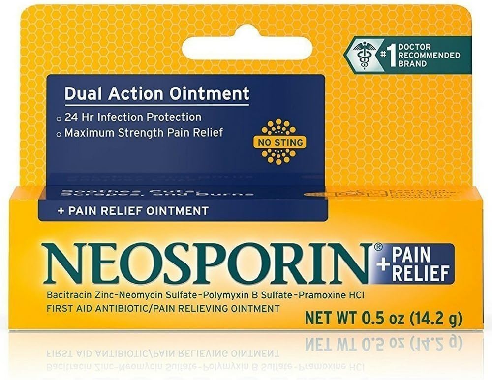 Neosporin + Pain Relief Ointment 0.50 oz (Pack of 2)