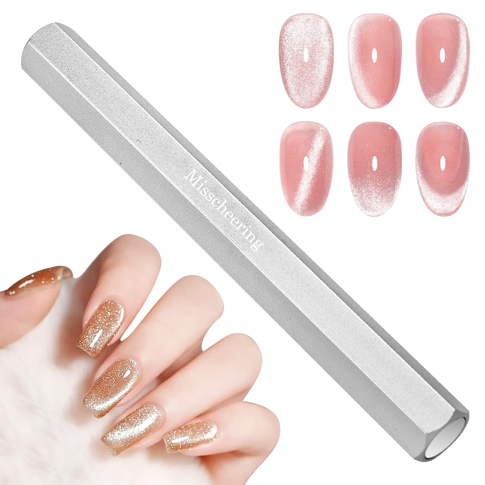 Ptwola Cat Eye Magnet Gel Nail Polish Pens 3D Magnetic Wand - Large, Powerful Salon DIY Nail Art Tool