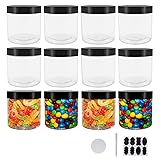 zmybcpack 12 Pack 20oz (600ml) Clear Plastic Jars