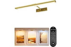 EZVALO 16'' Picture Light for Wall, 4800mAh Rechargeable Wireless IR Remote, Dimmable Magnetic LED Art Display Light with 3 C
