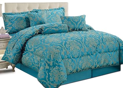 Imperial Rooms Jacquard 7 Piece Bedding Bedspreads Comforter Sets
