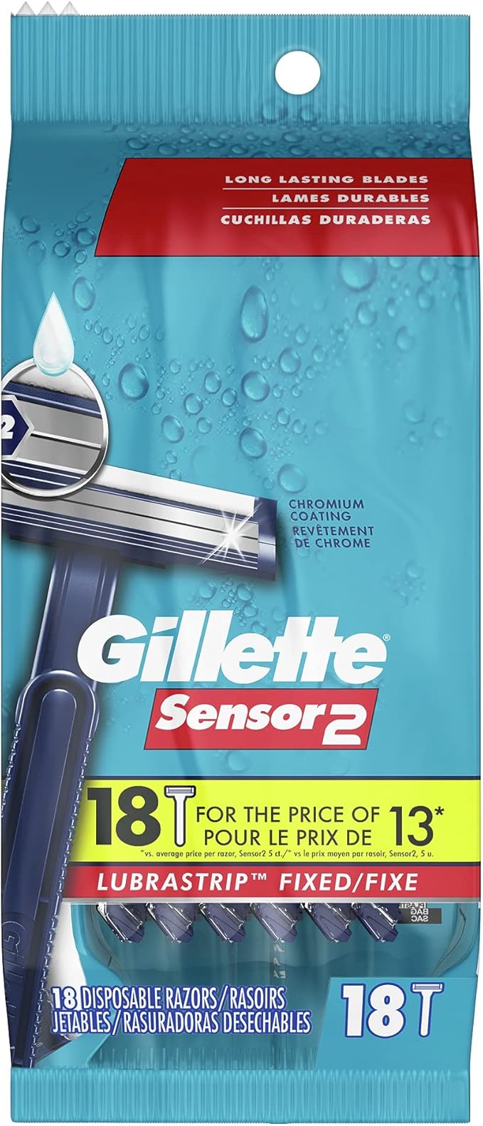 rasoir gillette sensor 2 lames