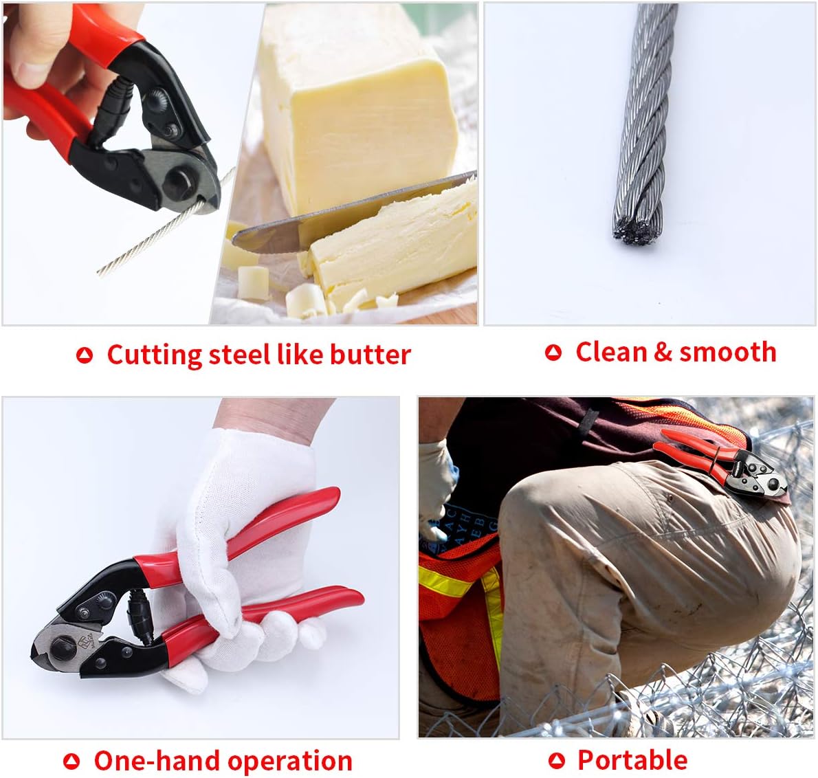 Muzata Stainless Steel Wire Rope Aircraft Bicycle Cable Cutter for Deck Railing, Up to 5/32" CR12, Series CT1 - - 