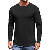 COOFANDY Men's Long Sleeve Tee Shirts Crew Neck T-Shirt Casual Pullover Basic Tees Soft Stretch Tshirts