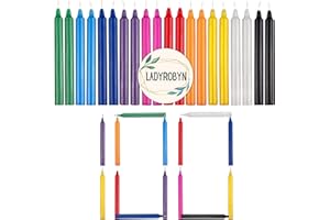 Ladyrobyn Candles 100 pcs Unscented Assorted Colors Taper Candle 4 Inch Tall x 1/2 Inch Diameter Great for Casting Chimes Rituals Spells Vigil Witchcraft Wiccan Supplies Wax Play (Multi)