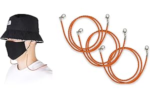 Allsense Fashion Leather Mask Lanyards Ear Pressure Relief Safety Holder Hanger with Hook for Adult Orange 3 Pack