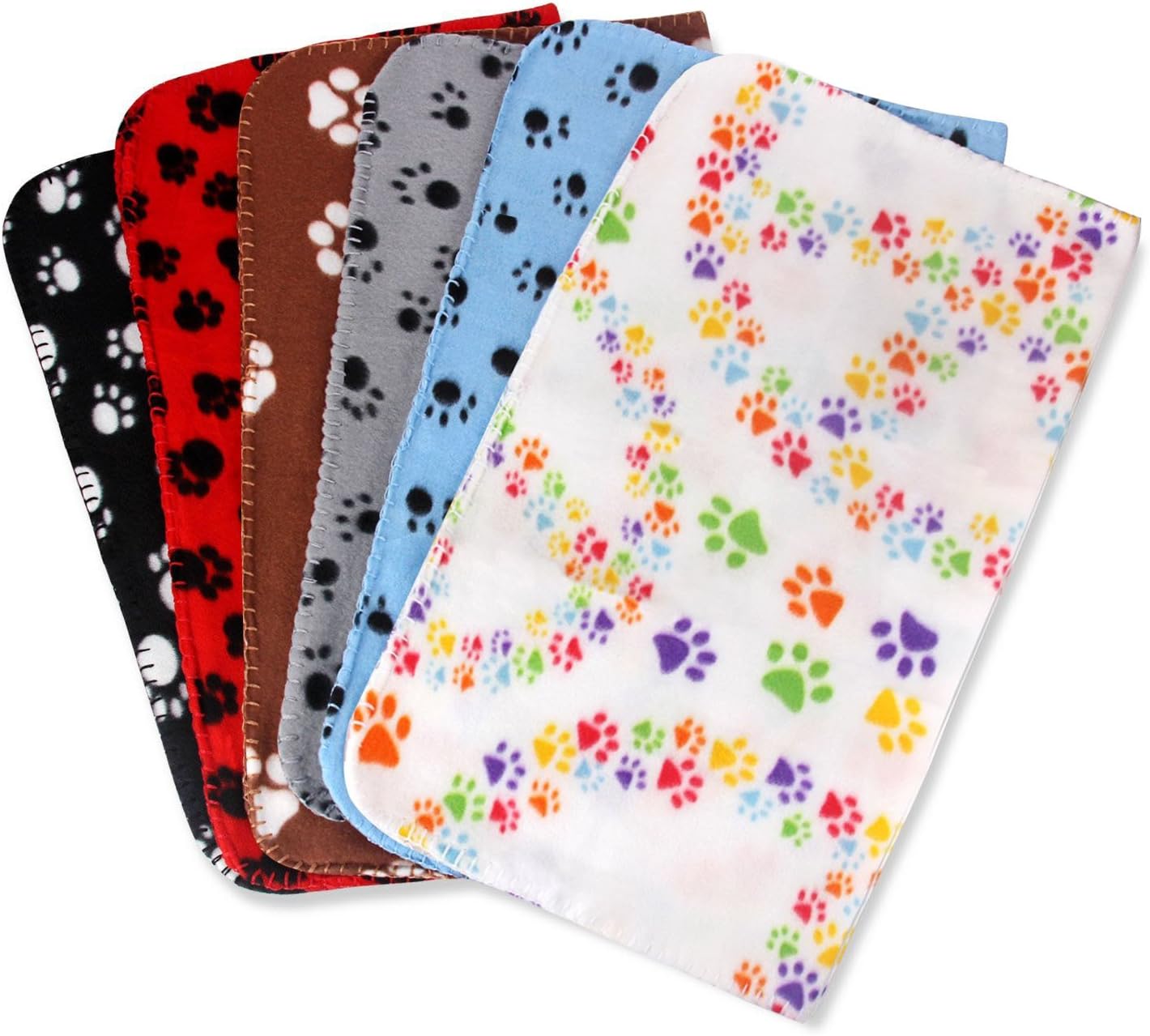 Comsmart Warm Paw Print Blanket/Bed Cover for Dogs and Cats, 6 Pack of 24x28 Inches : Pet Supplies