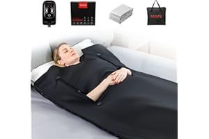 RRGFB Infrared Sauna Blanket, Portable Sauna Blanket for Detoxification, Crystal Therapy Personal Sauna for Home Relaxation, 20-60 Mins Timer, 95-167℉ Temp Range, 5.74 ft x 2.53ft