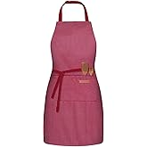 BeLuyi Adjustable Bib Apron with 2 Pockets Chef Cooking Kitchen Restaurant Aprons for Women Men