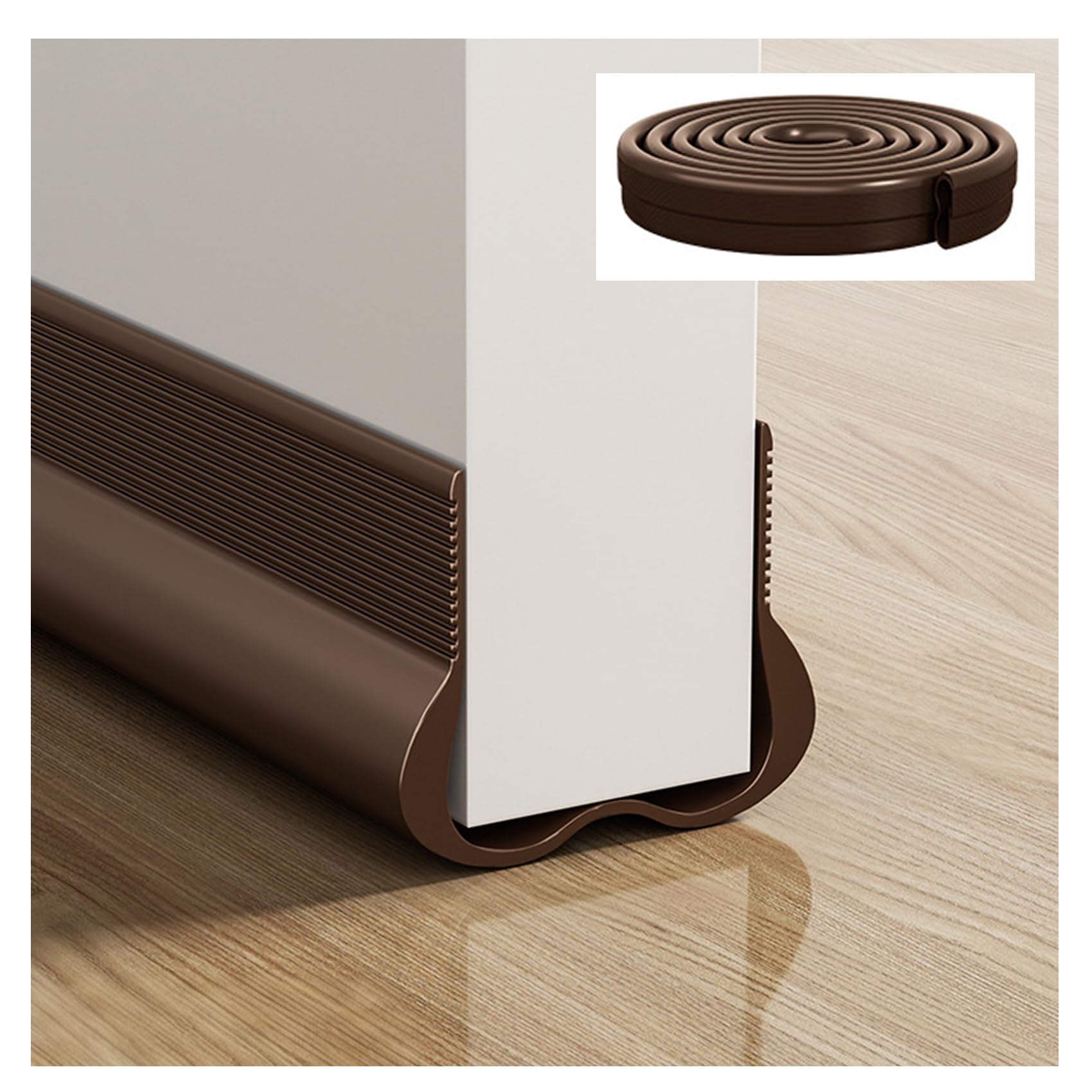 Photo 1 of ACEGRE Weather Stripping Door Seal Strip 36 Inch Brown (2 Pack) - Bottom Seal for Door Frame, Garage & Exterior Door Sound Proofing