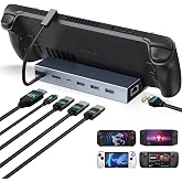 Steam Deck Dock, Docking Station for Steam Deck/ROG Ally/Legion Go/MSI Claw/Nitro Deck/Steam Deck OLED, 6-in-1 USB C Dock with HDMI 4K UHD, 100Mbps RJ45 Ethernet, USB 3.0 and PD 100W Charging