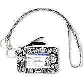 WONDERFUL FLOWER Lanyard Wallet for Women, ID Card Holder, Lanyards for ID Badges, Floral Zip ID Case Keychain Small Coin Purse for Cards, Cash, Work, Travel, Cruise, Teachers, Students, Kids, Paisley