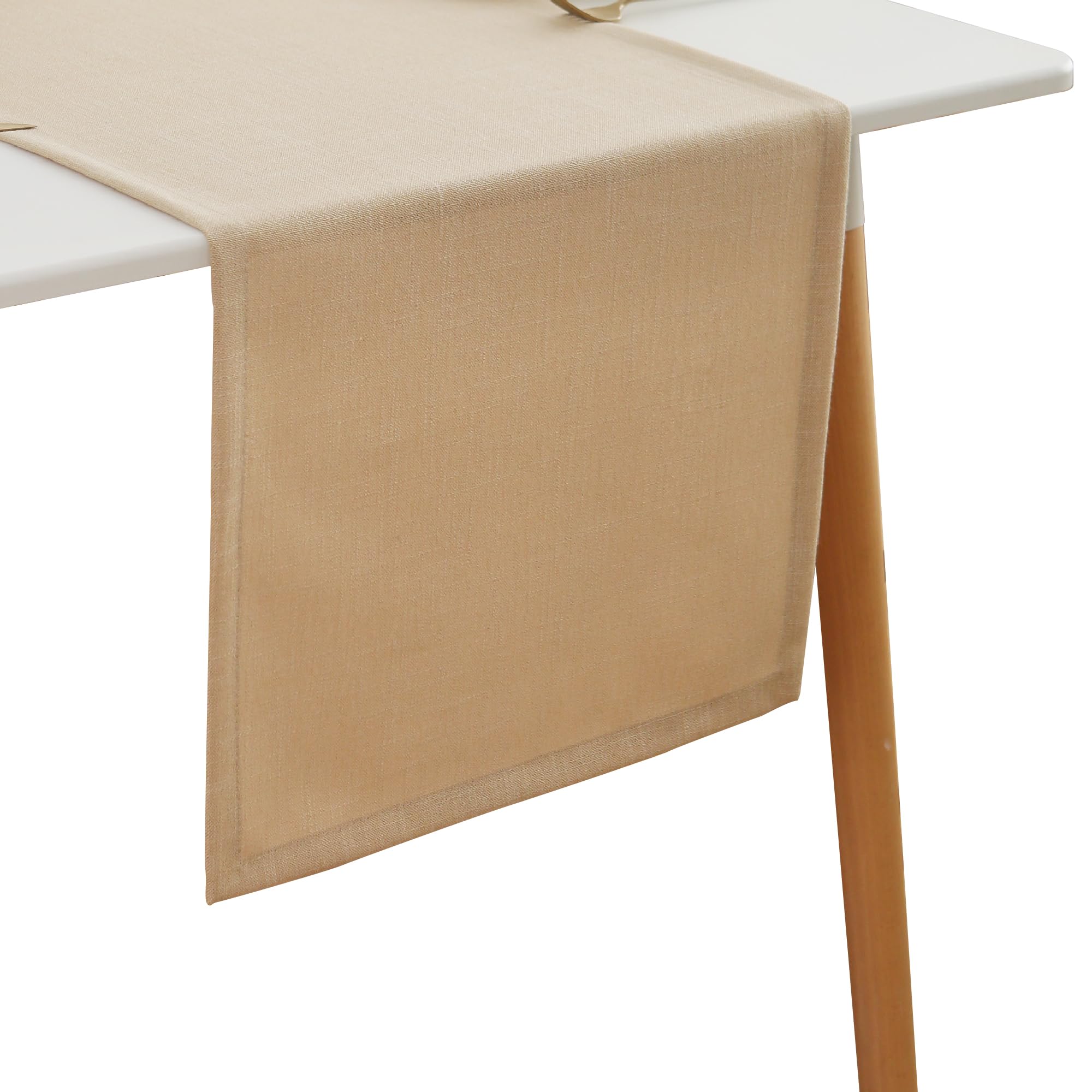 Simurq Beige Table Runner with Lotus Effect | Solid Color Dining Table Runner in Modern Style Decoration | Water-Repellent & Washable & Easycare Table Runners Outdoor (Beige, 40x160 cm/ca.16x63 in)