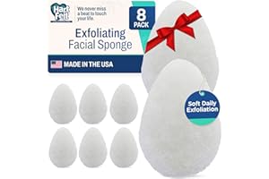 HartFelt 8ct Tear Drop Face Scrubber for Women | Reusable Facial Sponges for Daily Cleansing | Facial Exfoliating Pads for Removing Dead Skin, Dirt & Makeup | Made in USA