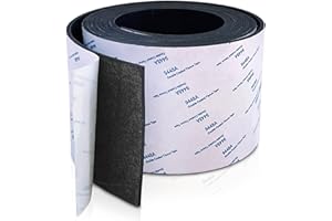 Ola Empire Neoprene Rubber Strip with Adhesive, Solid Rolls & Strips for DIY Gaskets, Crafts, Pads, Flooring, Protection, Supports, Anti-Vibration, Anti-Slip (4'' Wide x 10' Long, 1/16)