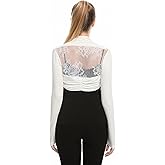 AmélieBoutik Women Lace Back Bolero Cropped Cardigan Shrug