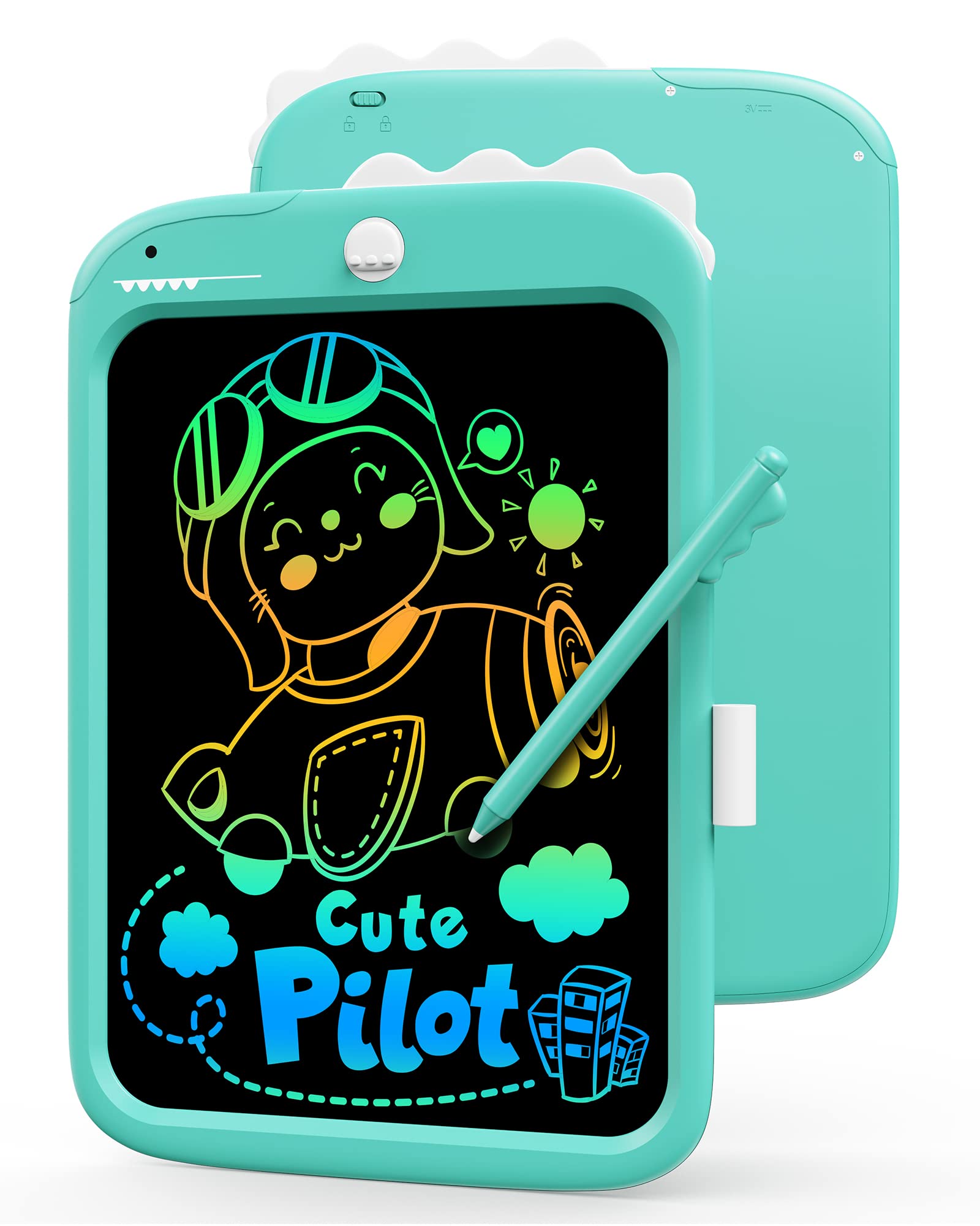 KOKODI Kids Toys for 3 4 5 6 Years Old Boys Dinosaurs Gifts, 10 Inch LCD Writing Tablet Children Drawing Board, Birthday Gift Educational, Doodle Scribbler Pad Colorful Waterproof Travel