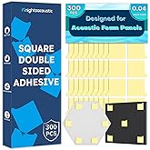 Knightsacoustic 300 PCS Double-Sided Adhesive Tape for Acoustic Soundproofing Foam Panels, Heavy Duty Wall Panel Square Adhes