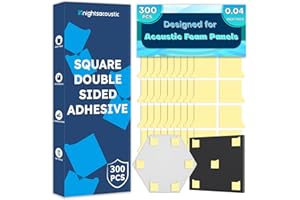 Knightsacoustic 300 PCS Double-Sided Adhesive Tape for Acoustic Soundproofing Foam Panels, Heavy Duty Wall Panel Square Adhes