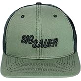 Sig Sauer Unisex 3D Logo Adjustable Breathable Mesh Panels Casual Sports Outdoor Shooting Hunting Military Green Trucker Hat