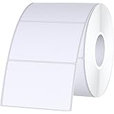 FATICO 3x2 Thermal Labels Waterproof Thermal Sticker Labels with Perforated Line, 1000 Sheets/1 Roll, White