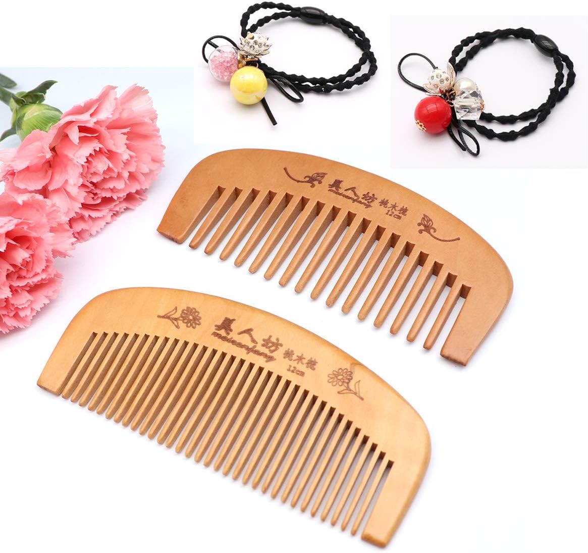 Handmade Wooden Hair Comb for Curly Wide Toothed Wooden Comb Anti Static and Barrier Free Hand Brushing Beard Hair Suitable for Women Male Static Natural Wood Sandalwood Comb - Image 3
