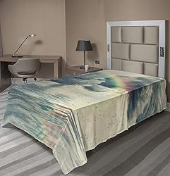 Ambesonne Rainy Flat Sheet, Romantic Water Drops