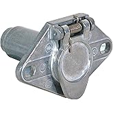 Buyers Products TC1006 6-Way Die-Cast Trailer Connector Truck Side | Truck-Side 6-Way Connector With Die-Cast Zinc Housing, Spring-Loaded Door, Safety Latch, And Reliable Power Hookup For Towing