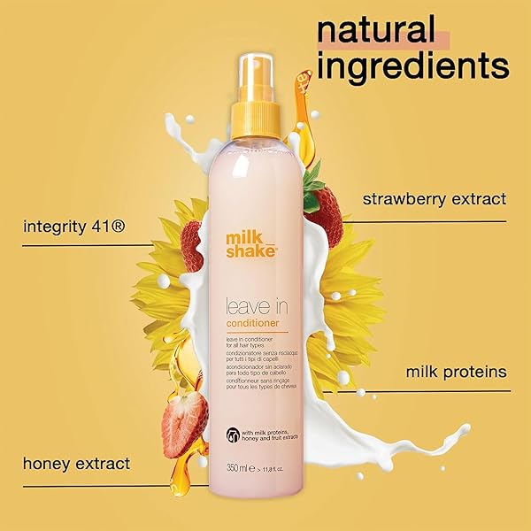 MILK SHAKE LEAVE-IN CONDITIONER SPRAY DETANGLER FOR NATURAL HAIR – PROTECTS COLOR TREATED HAIR AND HYDRATES DRY HAIR FOR SOFT AND SHINY STRAIGHT OR CURLY HAIR, 11.8 FL OZ