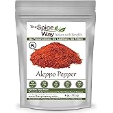 The Spice Way - Premium Aleppo Pepper Ground |4 oz.| Crushed Aleppo Pepper Flakes (Halaby Pepper/Pul Biber/Marash Chili Peppe