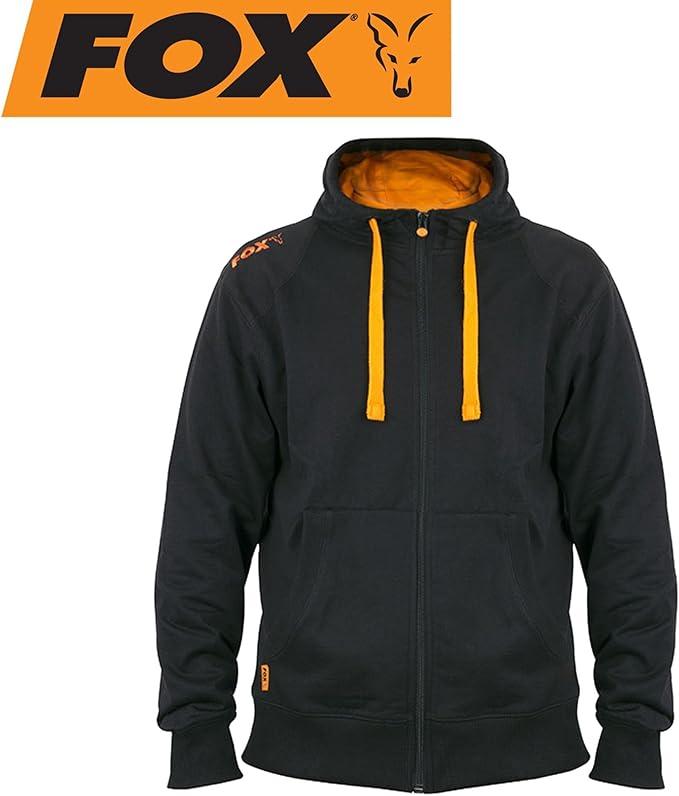fox hoodie black orange