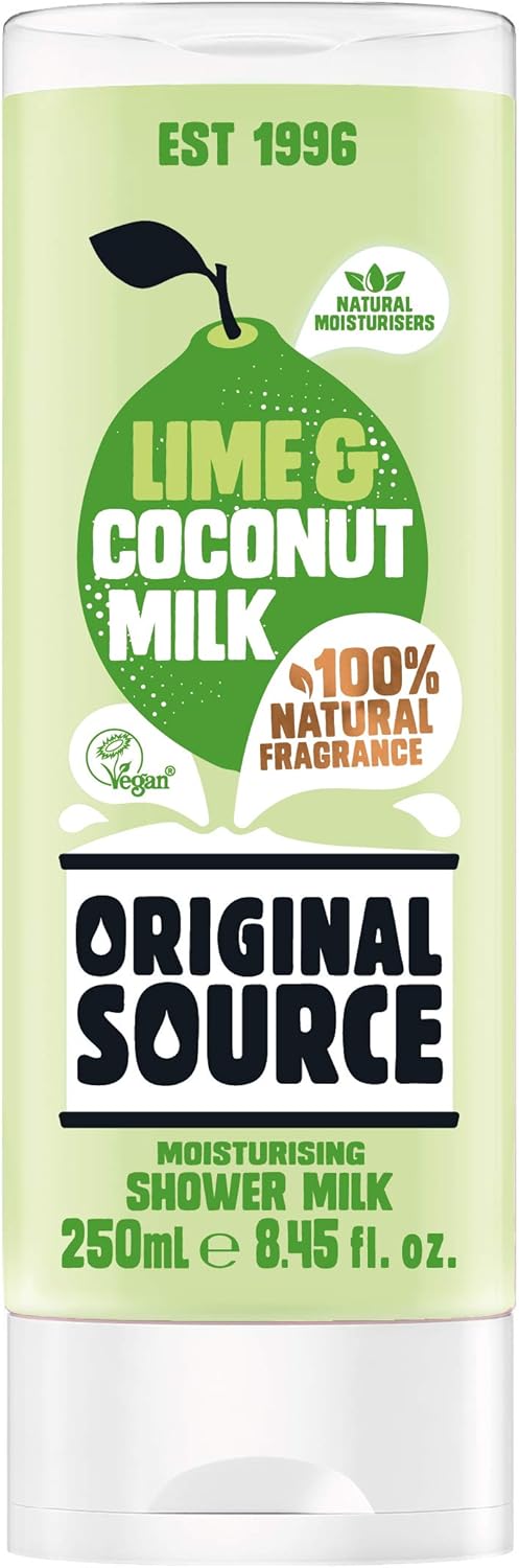 Original Source Vegan Lime and Coconut Shower Milk, (250 ml x 6 Bottles), 250 ml (Pack of 6)