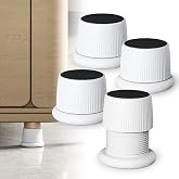 Adjustable Furniture Bed Risers 1.6-2.6 inch Durable Anti Slip-White 4 Pcs | Double-Sided Adhesive, Plastic Anti Slip Couch Risers 2 Inch, Headboard Riser for Table Dresser Chair Nightstand TV Cabinet