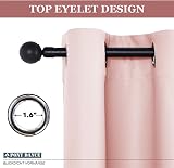 PONY DANCE Thermal Blackout Curtains 2 Panels Blush Pink 46x54 inch Eyelet view 3