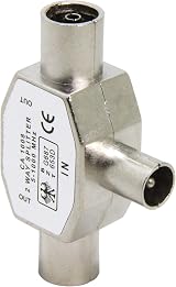 Ancable TV Aerial Coax Splitter 2 Way Metal Housing 1 Male to 2 Female view 4