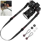 Yullmu Camera Strap Compatible for Peak Design Quick Release - Adjustable Length 198 lbs Load Capacity Quick Installation Durable 0.78 Inch Wide for DSLR Mirrorless & Travel Photography(Black)