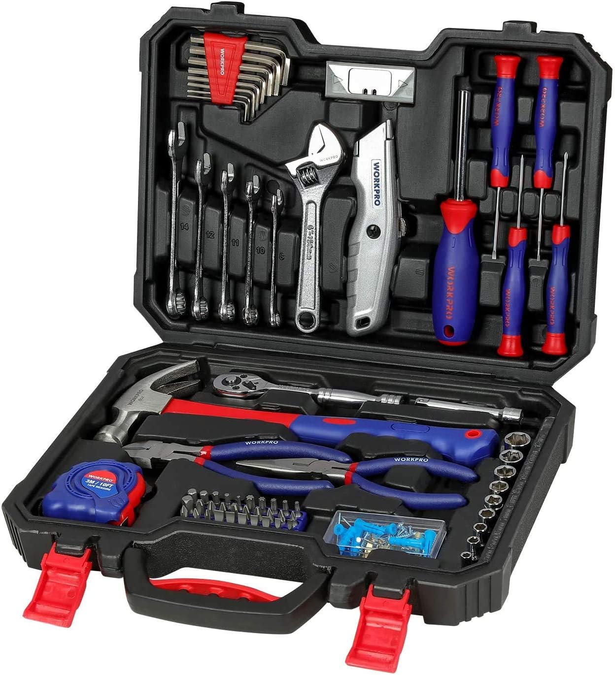 WORKPRO 160Piece Home Repair Tool Kit Set with Durable Storage Case