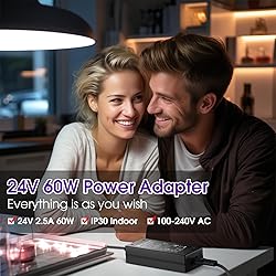 HitLights 24V Power Supply, 2.5A 60W Adapter
