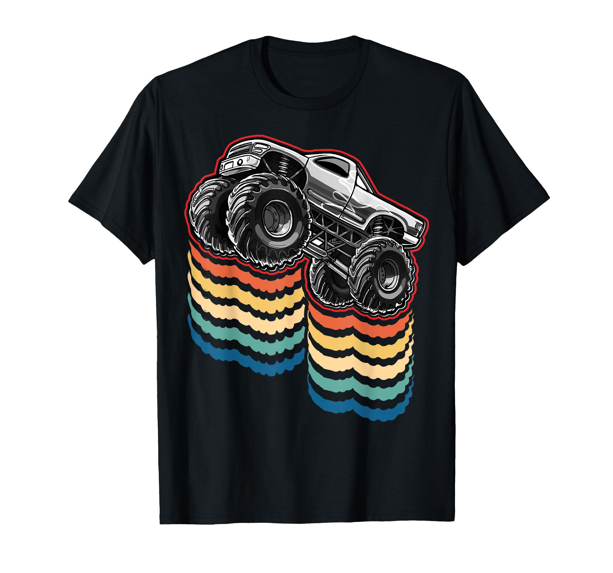 Retro Vintage Monster Truck Retro Silhouette Gift for Boys T-Shirt