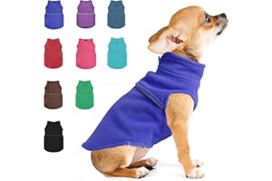 PINKBOW XS Dog Sweater Fleece Vest Boy Dog Sweater with Leash Hole Warm Pullover Fleece Dog Jacket Small Dog Sweater Cat Pet Sweaters Coat Winter Dog Clothes for Small Dogs Toy Dog Outfit Blue