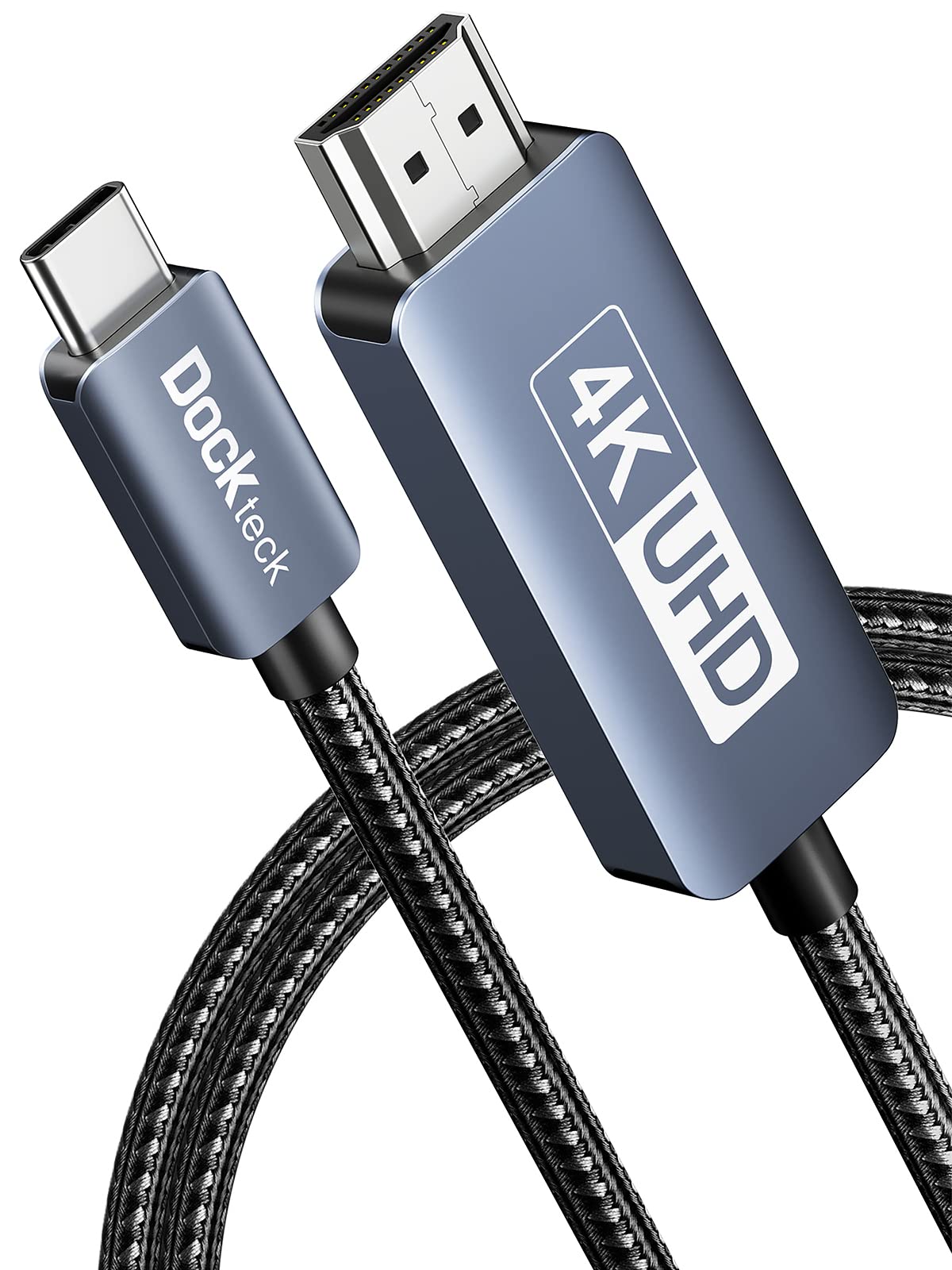 Photo 1 of dockteck USB C to HDMI 4K 60Hz Cable for iPhone 15, 6Ft Thunderbolt 3/4 to hdmi Braided Cord, High-Speed HDR USB C Cable to Hdmi for MacBook Pro/Air, iPad Air 4/iPad Pro/iMac Pro